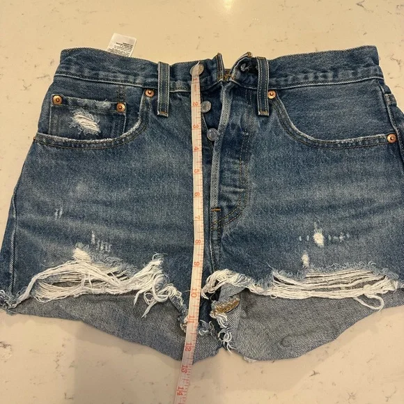 Levi's 501 High Rise Denim Shorts - Picture 3 of 6